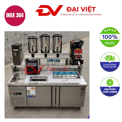 Quầy pha chế trà sữa inox
