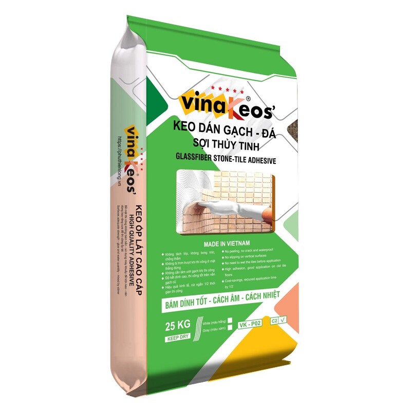 Keo dán gạch đá sợi thủy tinh