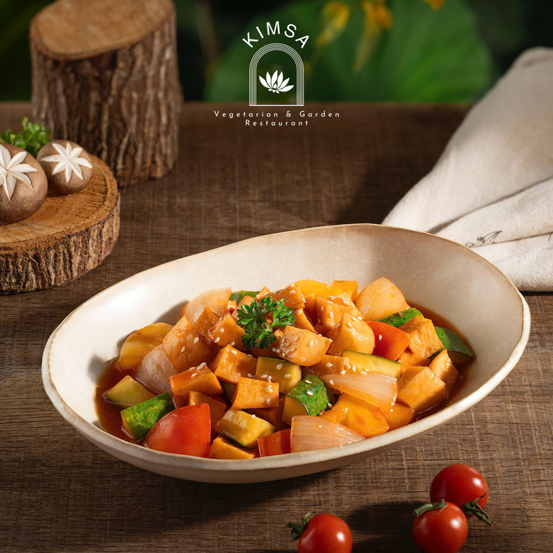Nấm xốt chua ngọt chay