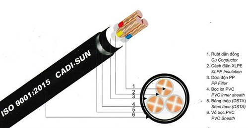 Cáp ngầm 3 ruột DSTA X
