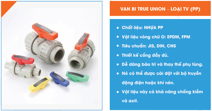 Van bi True Union - loại TV (PP)