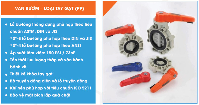 Van bướm loại tay gạt (PP)