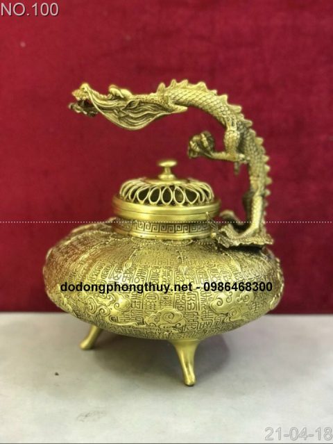 Lư xông trầm bằng đồng cỡ nhỏ