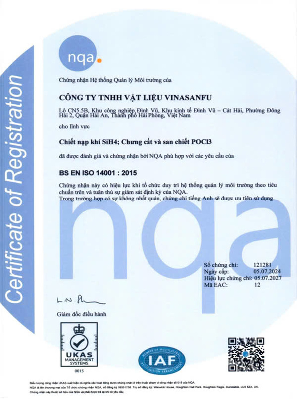 Chứng nhận ISO 14001:2015
