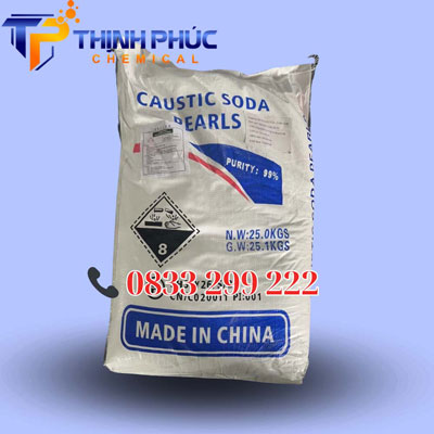 Xút hạt Trung Quốc NaOH 99% – Caustic Soda Pearls – Natri Hydroxide