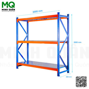 Kệ trung tải 3 tầng D2000 x R600 x C2000