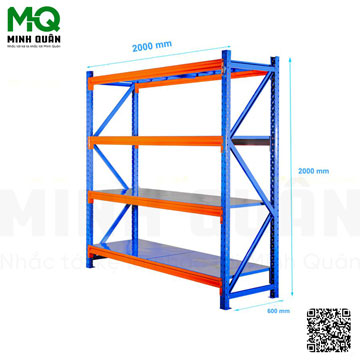 Kệ trung tải 4 tầng D2000 x R600 x C2000