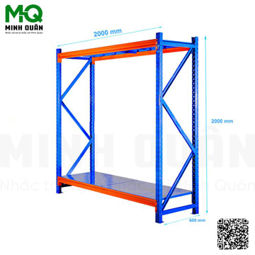Kệ trung tải L2000 x W600 x H2000mm x 2 tầng