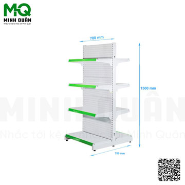 Kệ đôi lưng tôn lỗ tròn 4 tầng 700x1500 mm