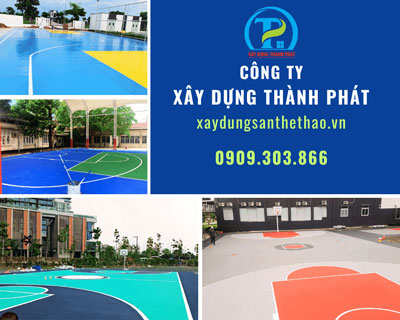 Thi công sơn bóng rổ