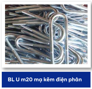 Bu lông U M20 mạ kẽm điện phân