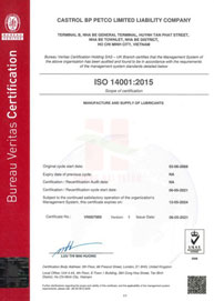 Chứng chỉ ISO 14001:2015