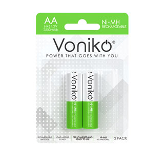 Pin sạc Voniko AA NiMH - HR6 1.2V 2500mAh (Có thể sạc lại)