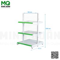 Kệ đôi lưng lưới 3 tầng 700x1200 mm