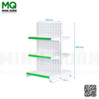Kệ đôi lưng tôn lỗ khóa 3 tầng 700x1200 mm