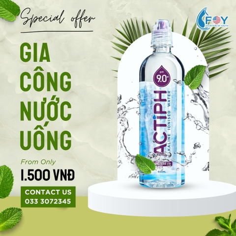Gia công nước ion kiềm đóng chai 1L