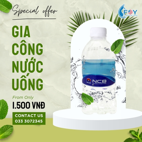 Gia công nước uống đóng chai NCB 350ml