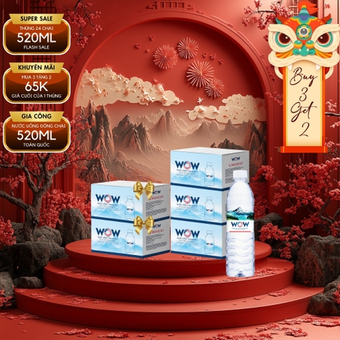 Nước tinh khiết đóng chai WOW 520ml