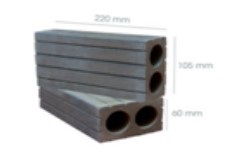 Gạch 2 lỗ 200x90x55mm
