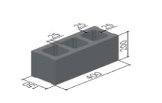 Gạch Block 3 lỗ 400x200x150mm