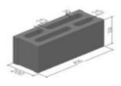 Gạch Block 4 lỗ 400x200x200mm