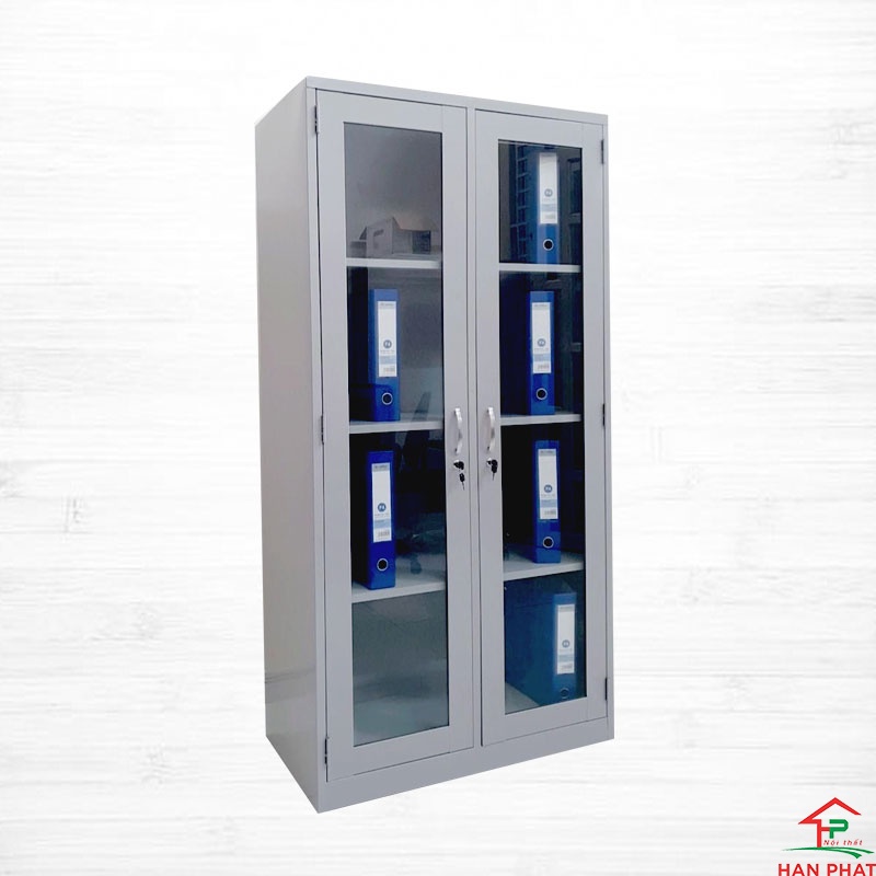 Tủ hồ sơ 2 cánh kính mở