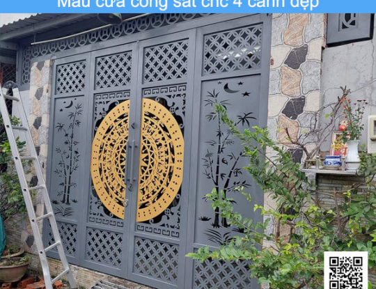 Cửa cổng sắt CNC 4 cánh