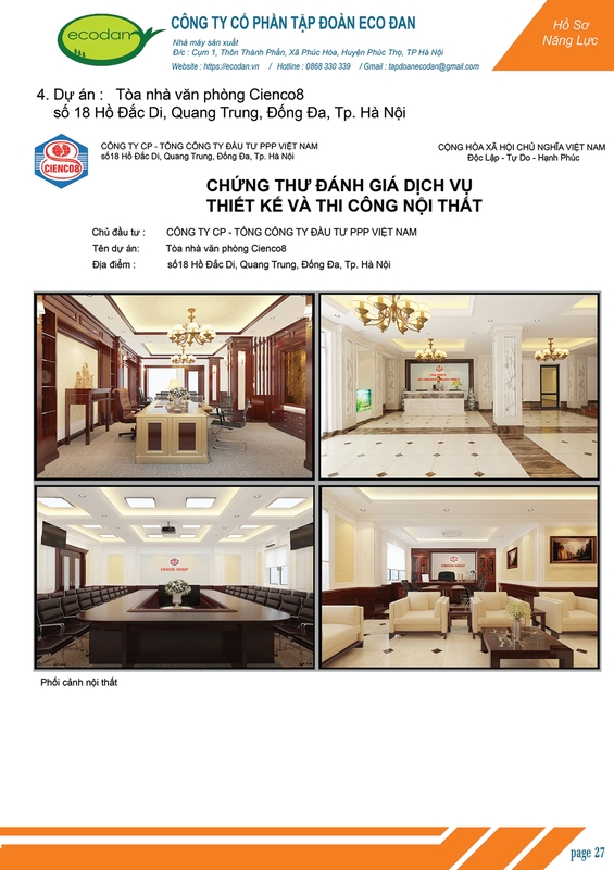 Dự án tòa nhà văn phòng Cienco8 Hà Nội