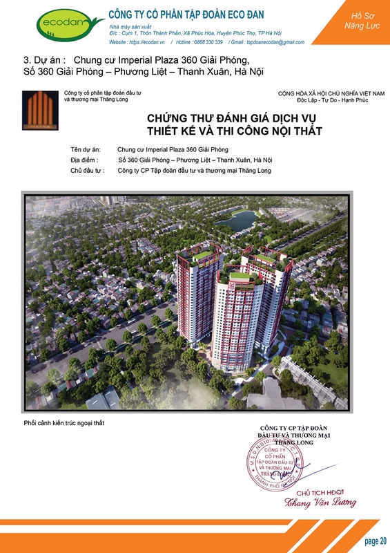 Dự án chung cư Imperial Plaza 360 Giải Phóng Hà Nội