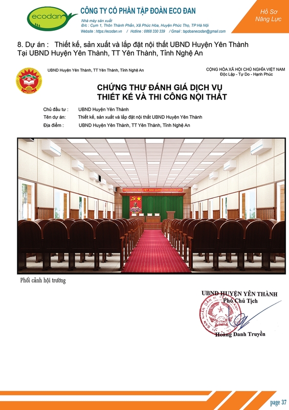 Dự án UBND huyện Yên Thành. Nghệ An