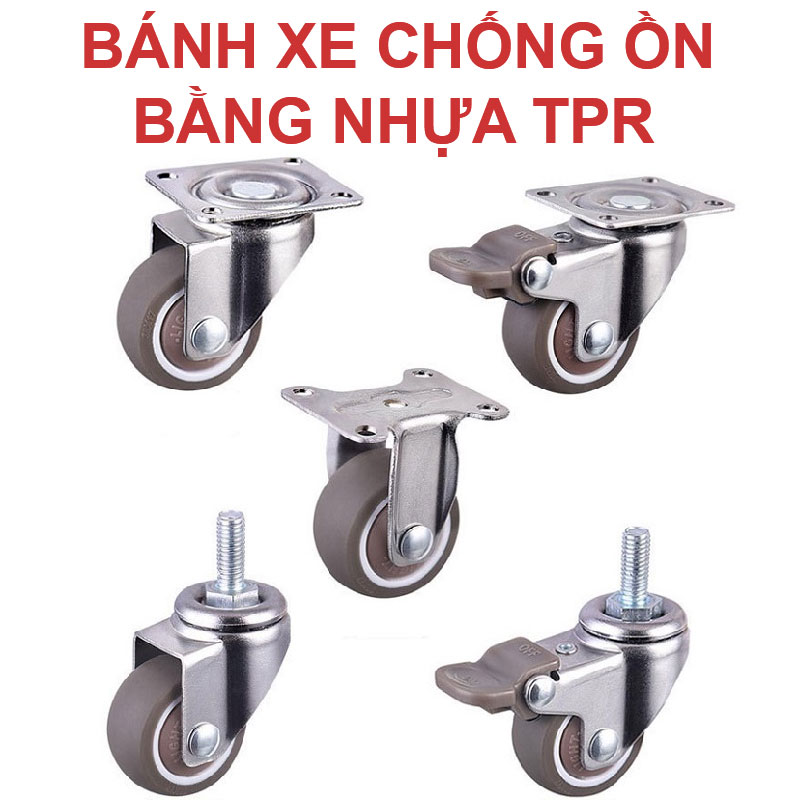 Bánh xe chống ồn bằng nhựa TPR