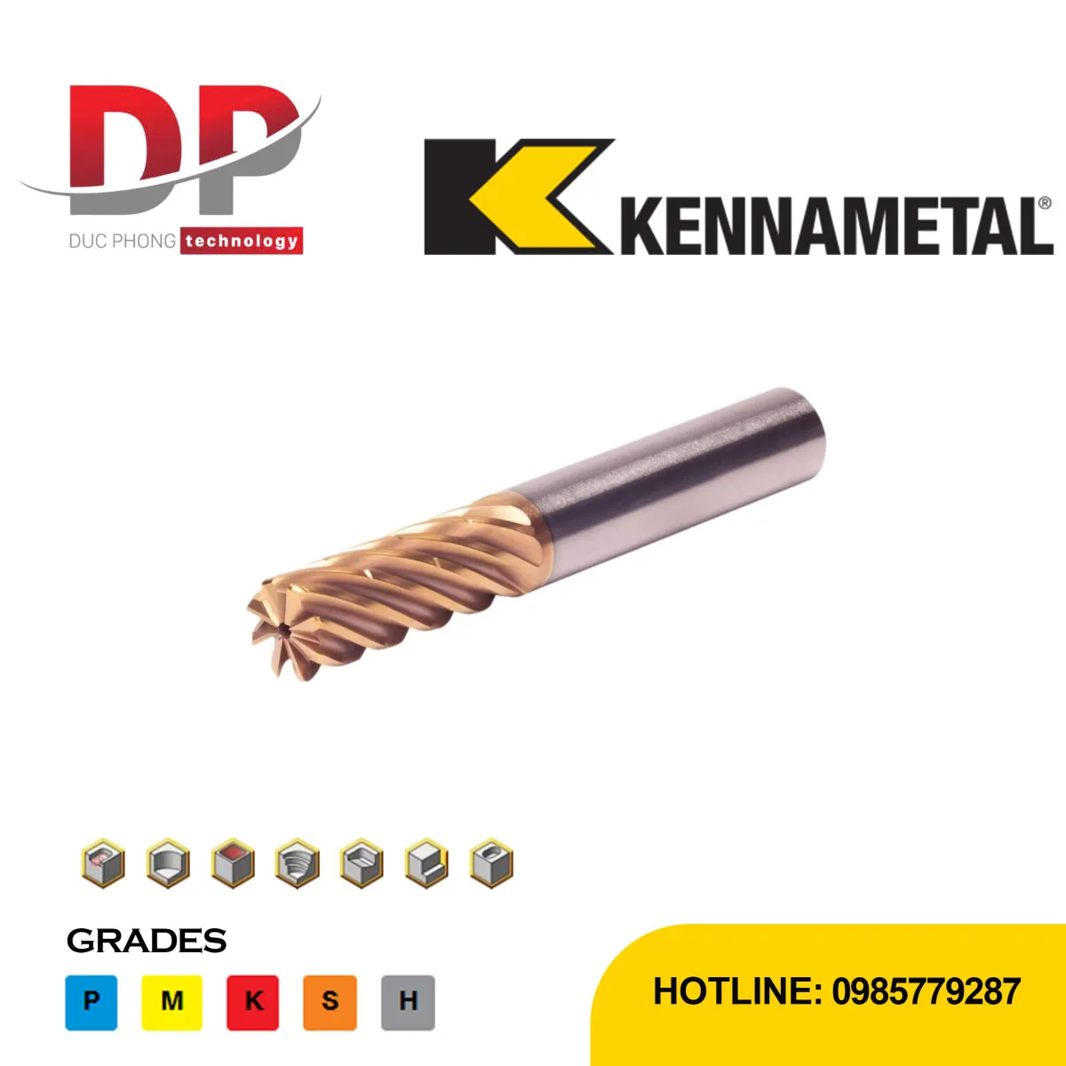 Dao phay ngón Kennametal HARVI IV đầu bo