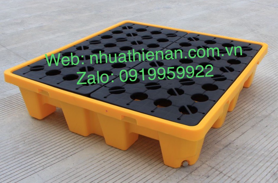 Pallet chống tràn 4 phuy cao