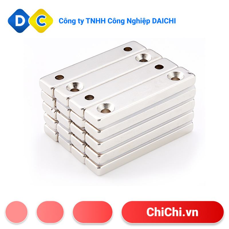 Nam châm chữ nhật lỗ vát