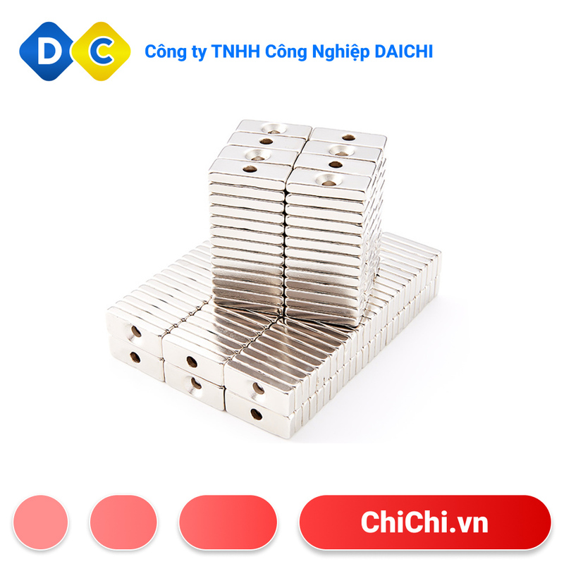 Nam châm chữ nhật lỗ vát