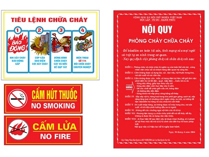 Nội quy tiêu lệnh PCCC 4 tấm