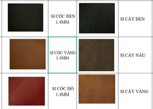 Bảng mẫu vải si