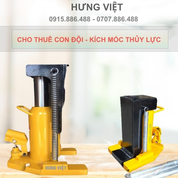 Cho thuê con đôi kích móc thủy lực
