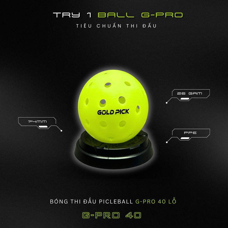 Bóng Pickleball Gold Pick - G-PRO Tiêu chuẩn thi đấu (1 BALL)