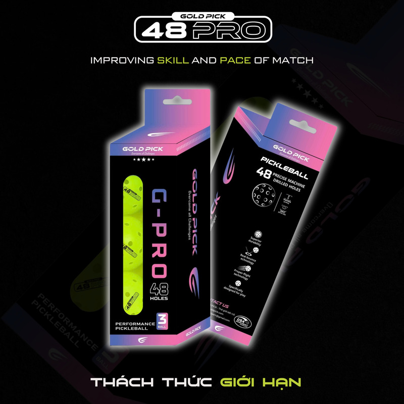 Bóng Pickleball Gold Pick 48 lỗ - PRO 48 Tiêu chuẩn thi đấu
