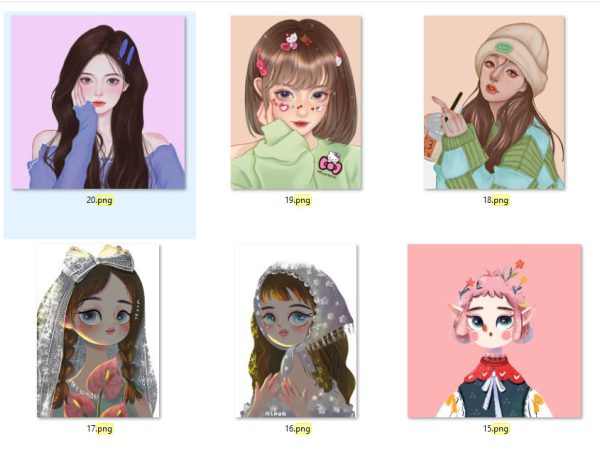 Mẫu in hình cô gái