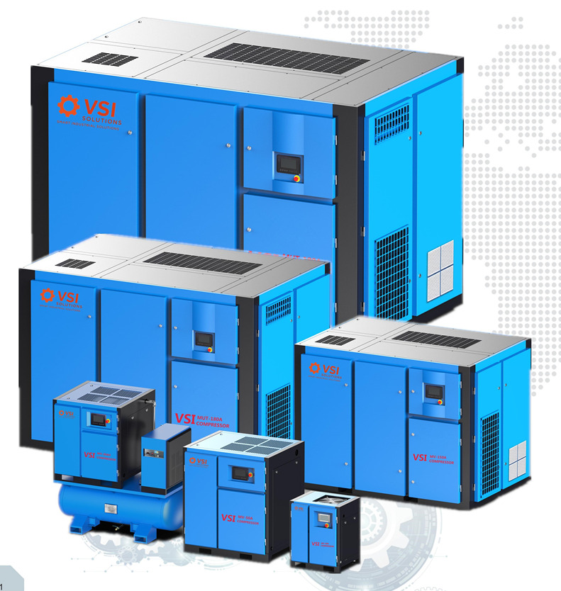 Máy nén khí trục vít tần số biến thiên nam châm vĩnh cửu