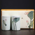 Hộp trà sen sứ xương