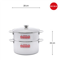 Bộ xửng hấp inox 1 đáy 26