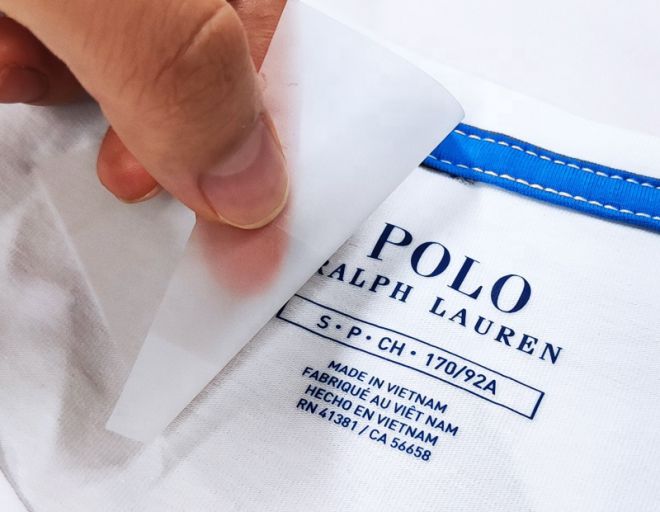 Tem nhãn mác PET in ép chuyển nhiệt