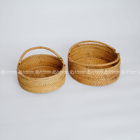 Bộ 2 giỏ mây đan thủ công