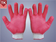 Găng tay phủ sơn đỏ