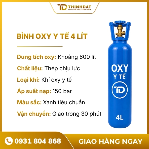 Bình Oxy y tế 4L