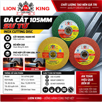 Đá cắt 105 mm Sư tử