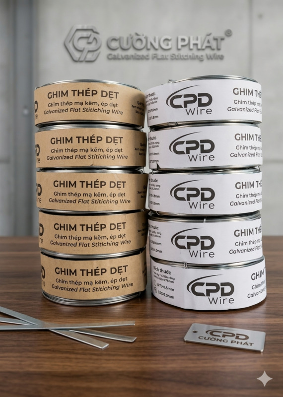Ghim thép dẹt 2 loại ghim